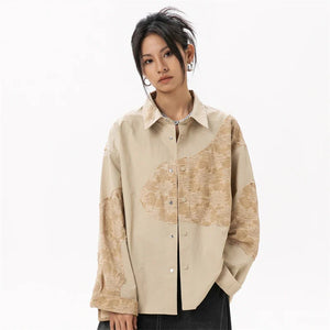 VILZSTUDIOS Oversized Stylish Patchwork Blouse Shirt