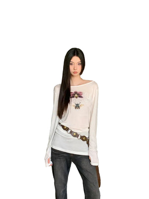 VILZSTUDIOS Beetle Orchid Print Long Sleeve Top