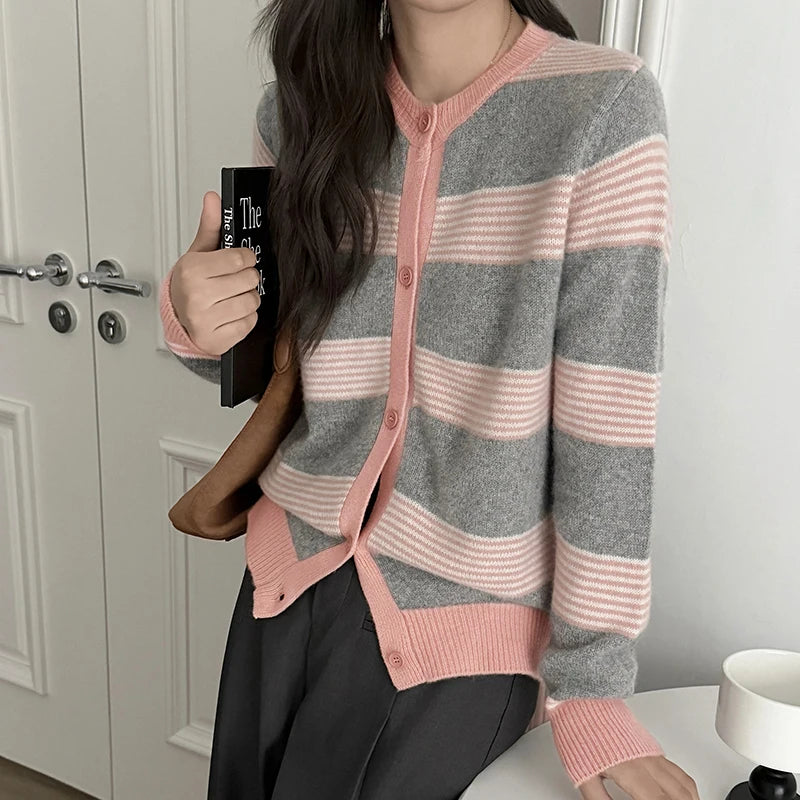 VILZSTUDIOS Color Blocked Wool Cardigan
