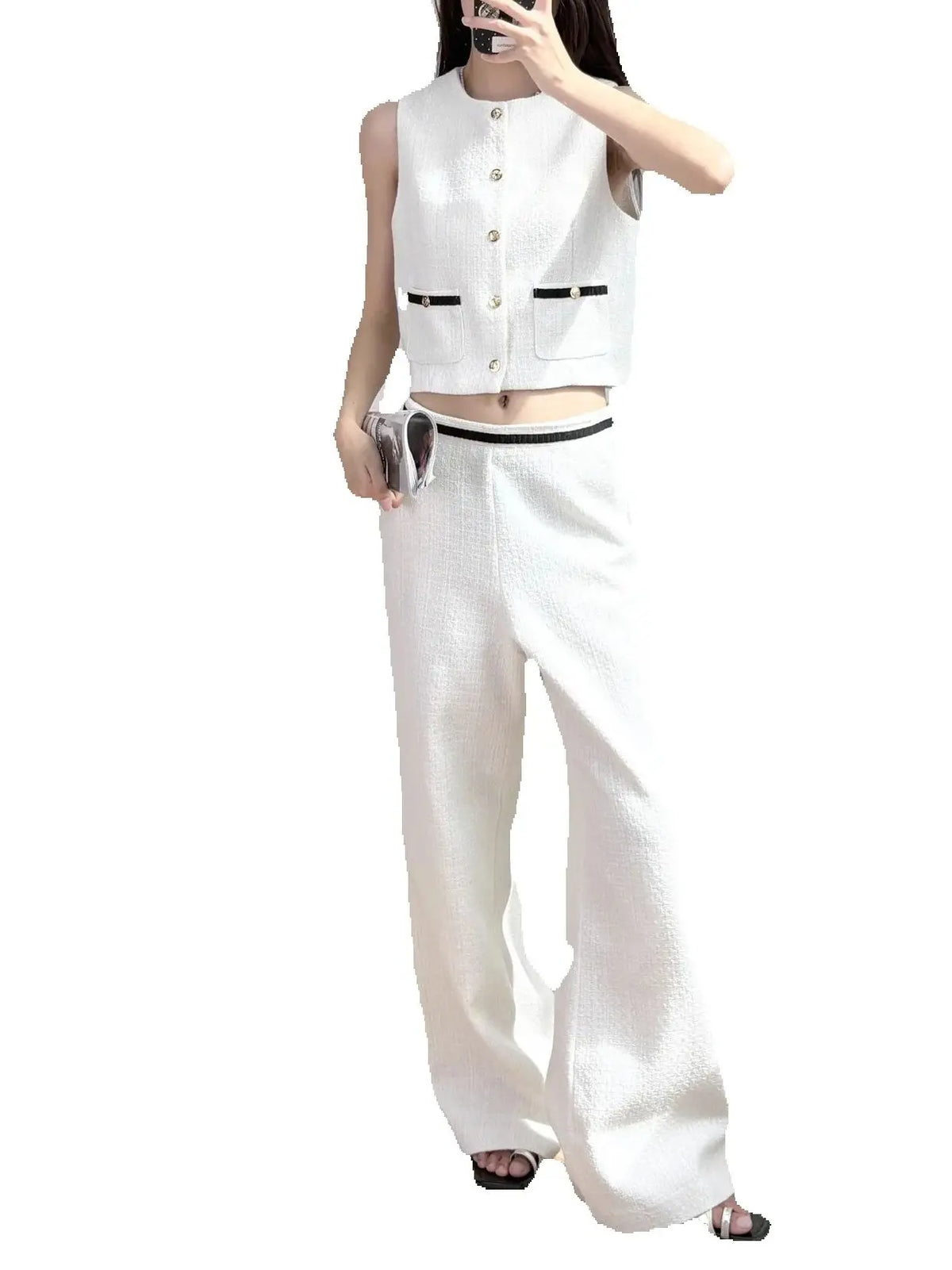 VILZSTUDIOS Elegant Knitted Tweed Suit