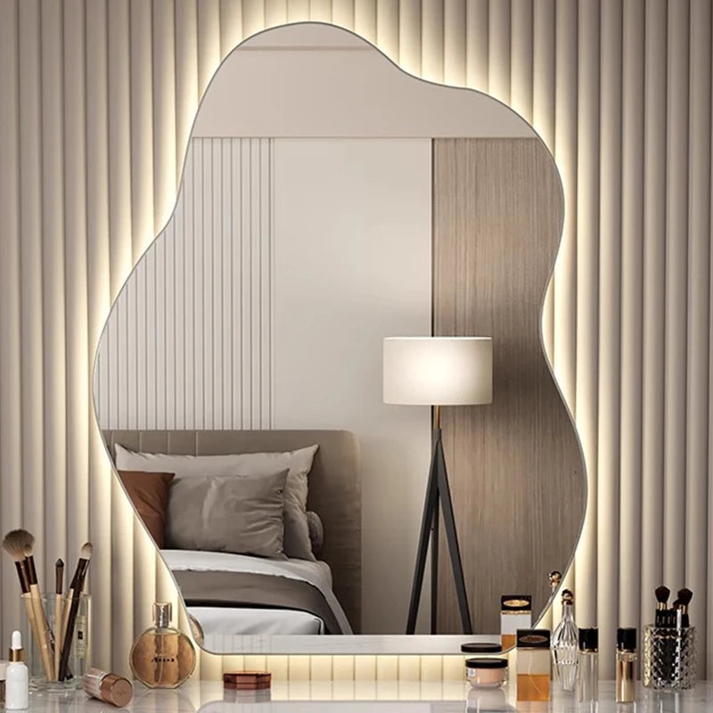 VILZSTUDIOS Wavy Wall Mirror Living Room Decoration Modern Art Vanity Aesthetic Large Size Mirror Fashion Espelhos Lounge Suite Furniture