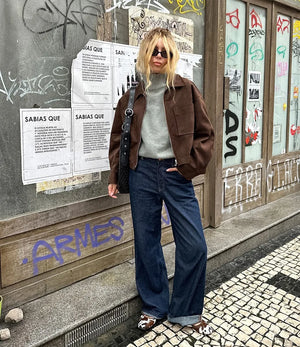 VILZSTUDIOS Chic Solid Suede Jacket