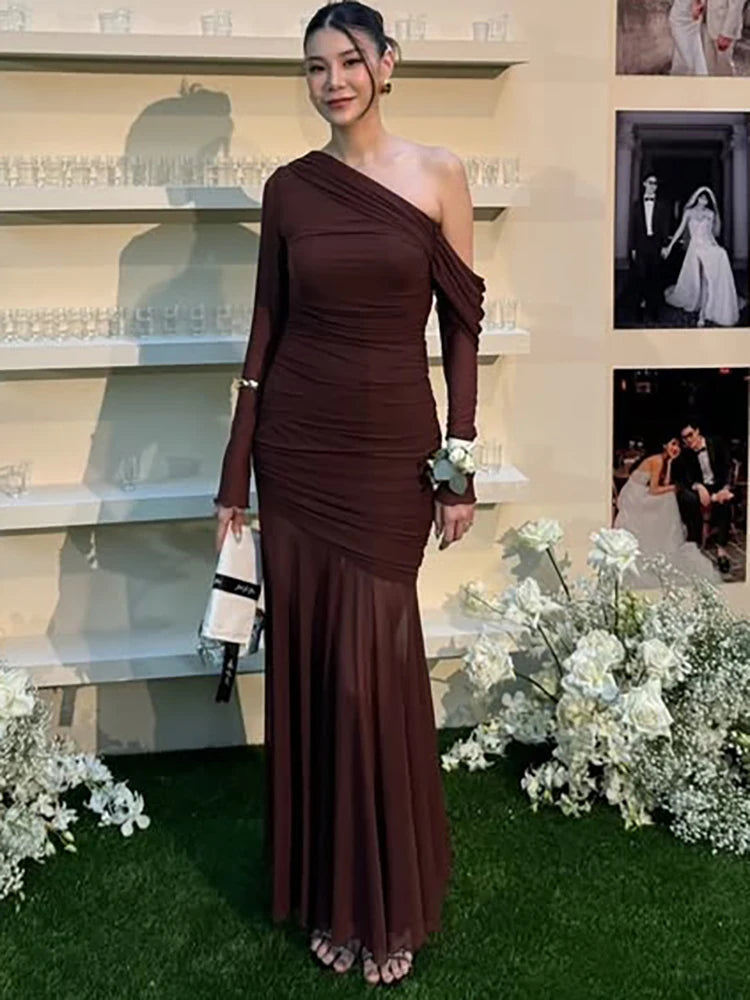 VILZSTUDIOS Sultry One Shoulder Maxi Dress