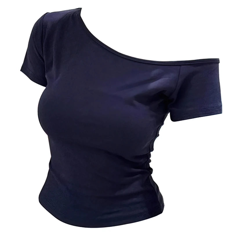 VILZSTUDIOS Slim Fit Off-Shoulder T-Shirt