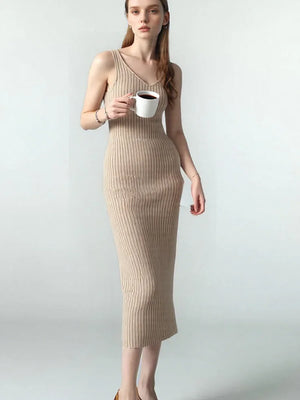 VILZSTUDIOS Elegant Sleeveless Knit Maxi Dress