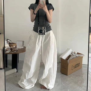 VILZSTUDIOS White Wide Leg Oversized Sweatpants