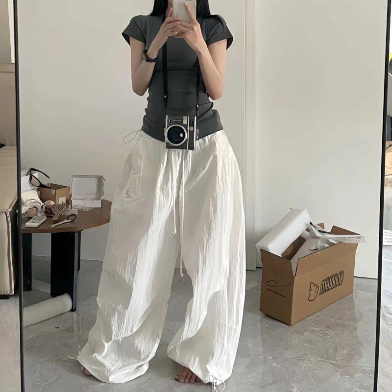 VILZSTUDIOS White Wide Leg Oversized Sweatpants