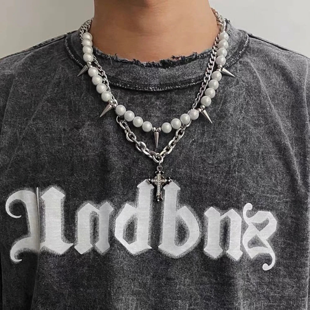 VILZSTUDIOS Reflective Punk Rivet Choker Necklace