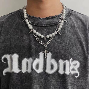 VILZSTUDIOS Reflective Punk Rivet Choker Necklace