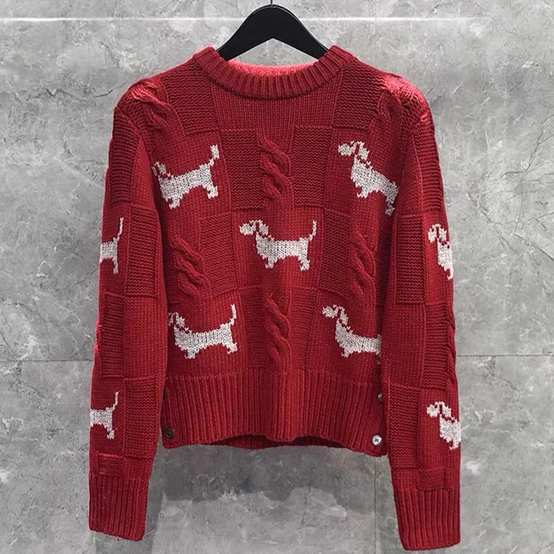 VILZSTUDIOS Cozy Dog Jacquard Sweater