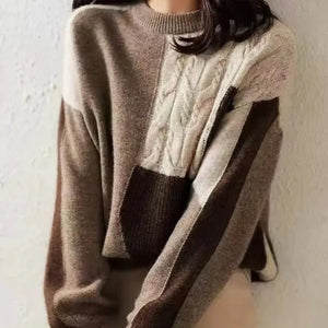 VILZSTUDIOS Thickened Loose Knitwear Patchwork Sweater