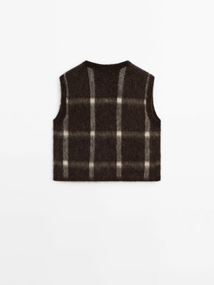 VILZSTUDIOS Chic Checkered Knitted Vest
