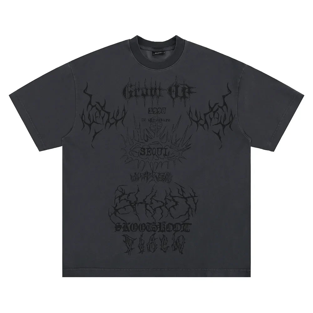 VILZSTUDIOS Letter Print Loose T-Shirt