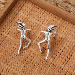 VILZSTUDIOS Stylish Silver 3D Character Clip Earring