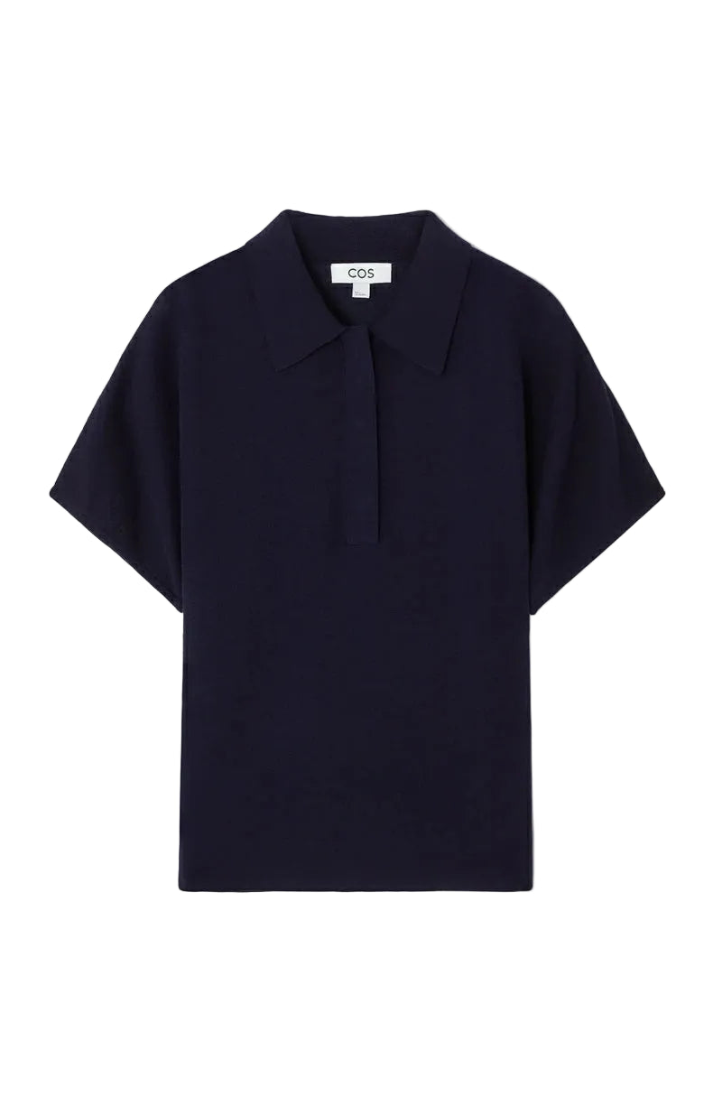 VILZSTUDIOS Navy Polo Collar T-Shirt