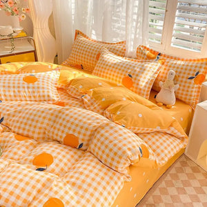 VILZSTUDIOS Soft Plaid Queen Size Duvet Bedding Set