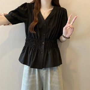 VILZSTUDIOS Oversized V-Neck Blouse