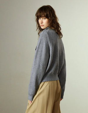 VILZSTUDIOS Flower Embroidered Zipped Cardigan