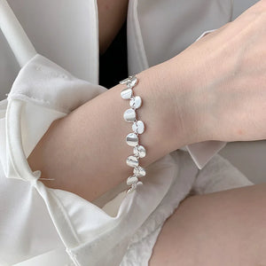 VILZSTUDIOS Geometric Round Pad Punk Silver Bracelet