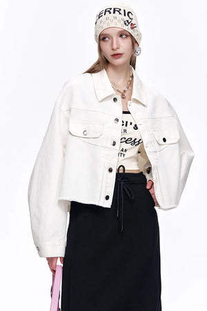 VILZSTUDIOS Golden Button Cropped Jacket