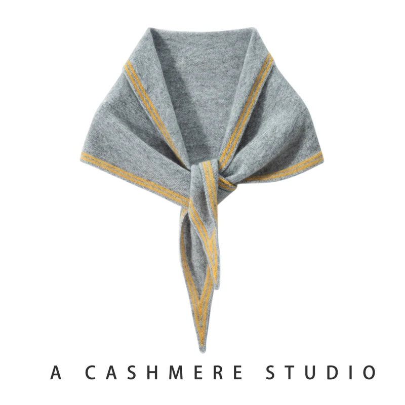 VILZSTUDIOS High Quality Autumn Winter Women 100% Cashmere Scarves 2025 NoveltyTriangular  Knitted Warm Female Scarf Shawl130*35