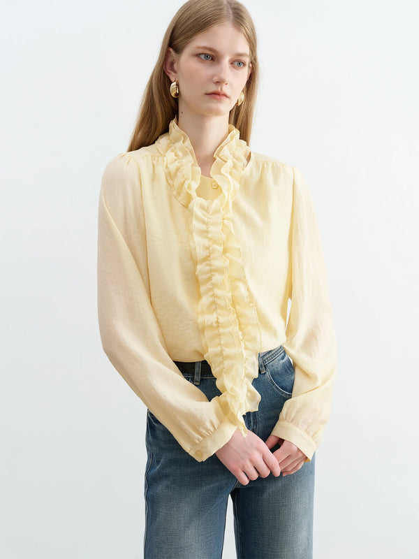 Elegant Lace Ribbon Blouse
