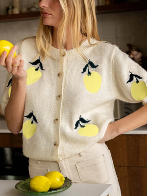 VILZSTUDIOS 3D Lemon Shapes Knitted Cardigan