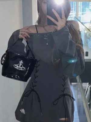 VILZSTUDIOS Fairycore Grunge Aesthetic Long Sleeve Corset