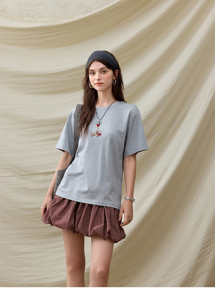 VILZSTUDIOS Basic Dog Embroidery T-Shirt