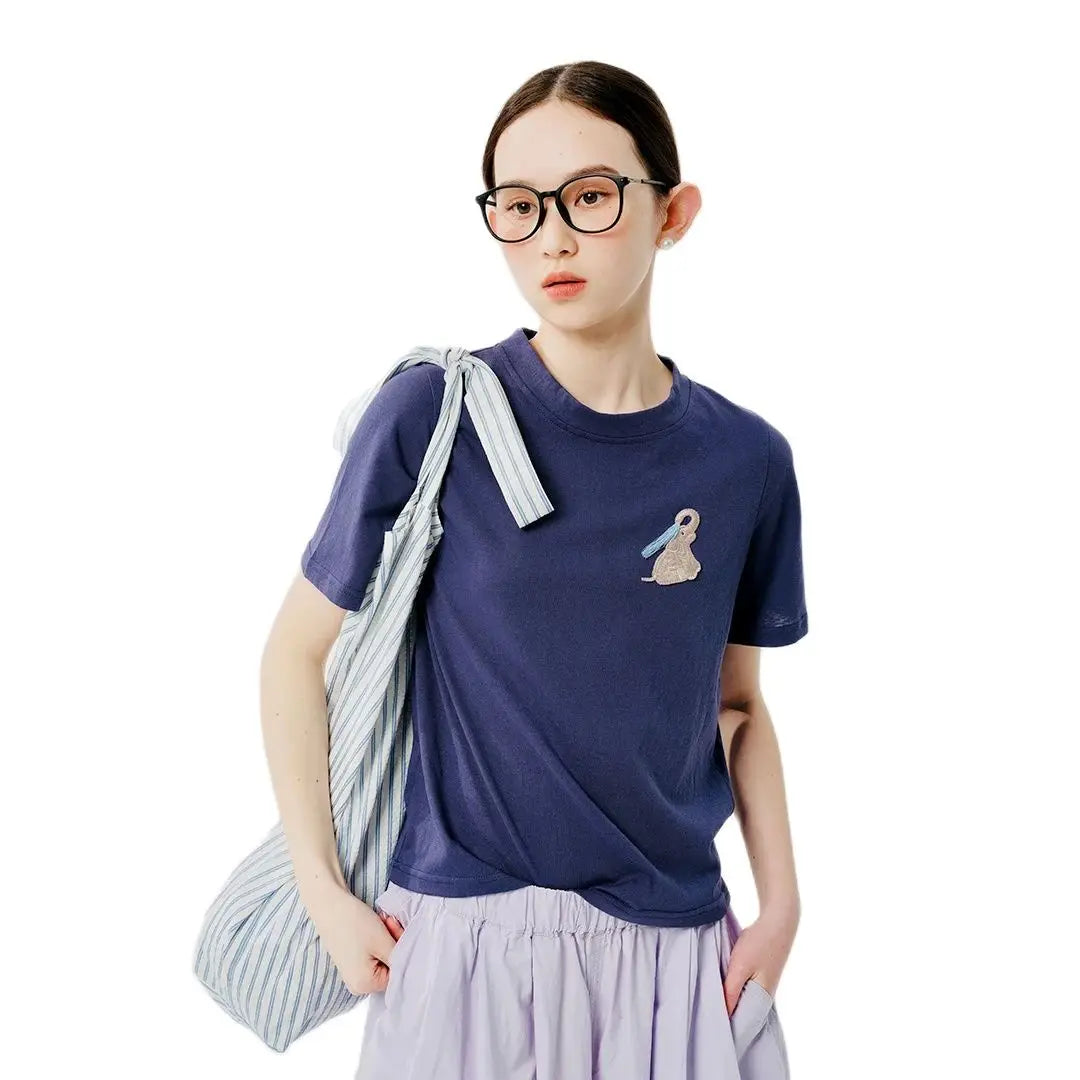VILZSTUDIOS Stylish Slim Fit Embroidered Round T-Shirt