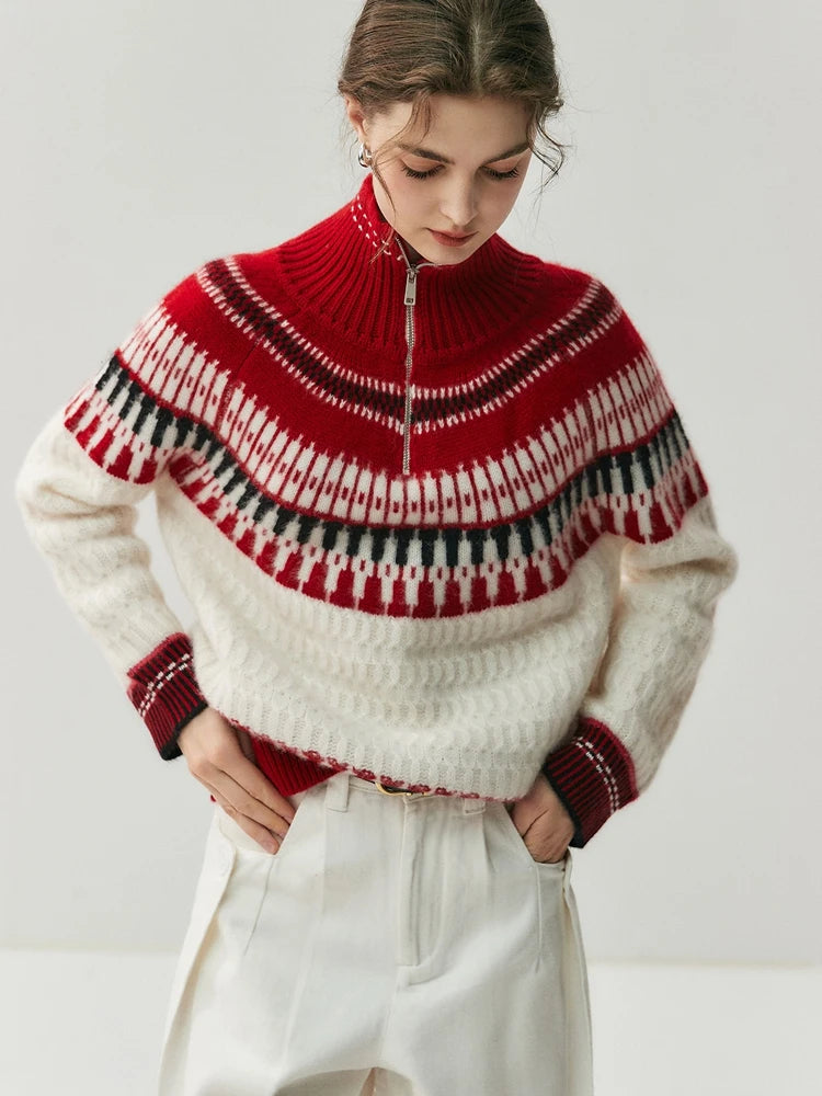 VILZSTUDIOS Luxury Cashmere Zipper Turtleneck Sweatshirt