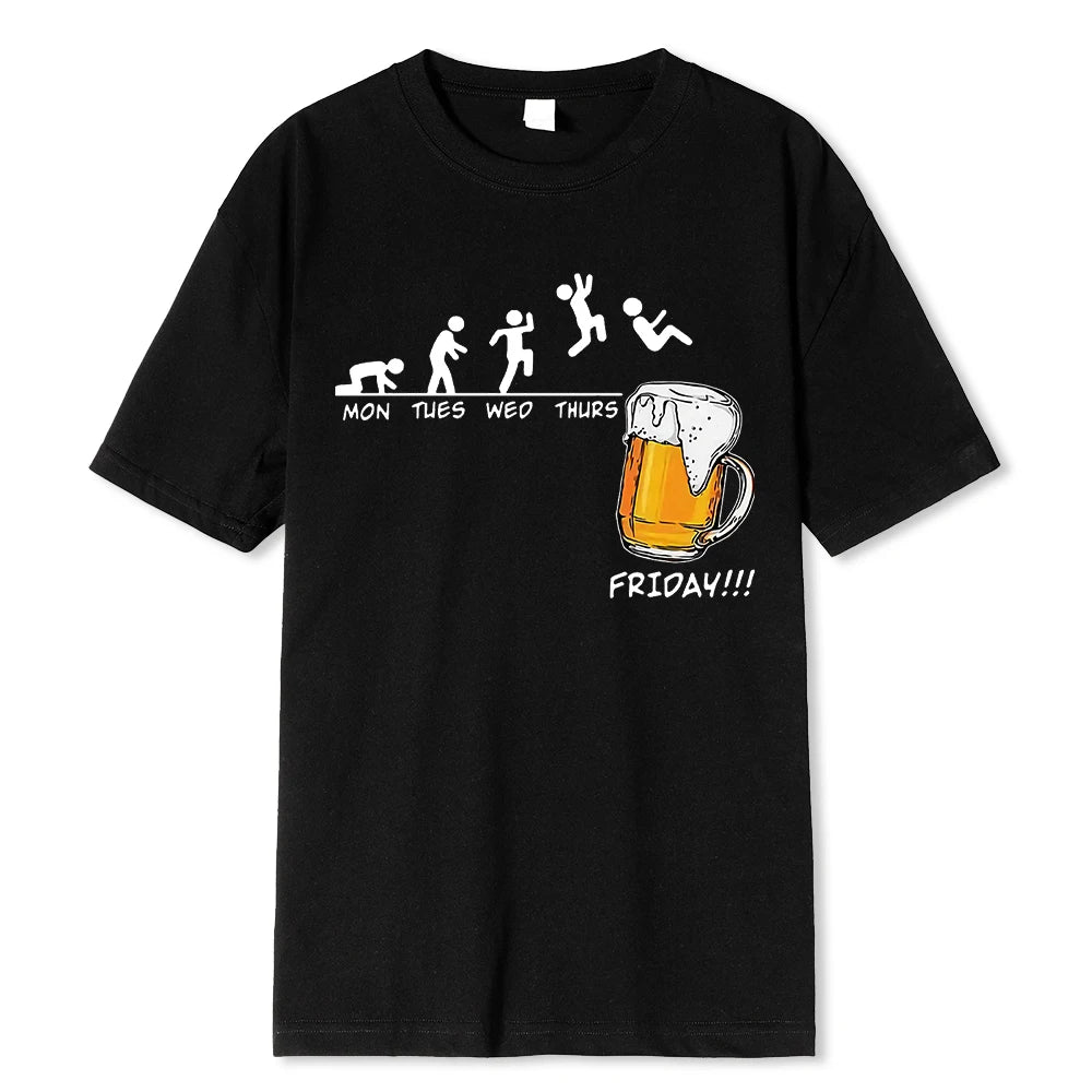 VILZSTUDIOS Funny Beer Print Graphic T-Shirt
