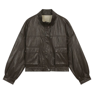 VILZSTUDIOS Streetwear Short Leather Jacket