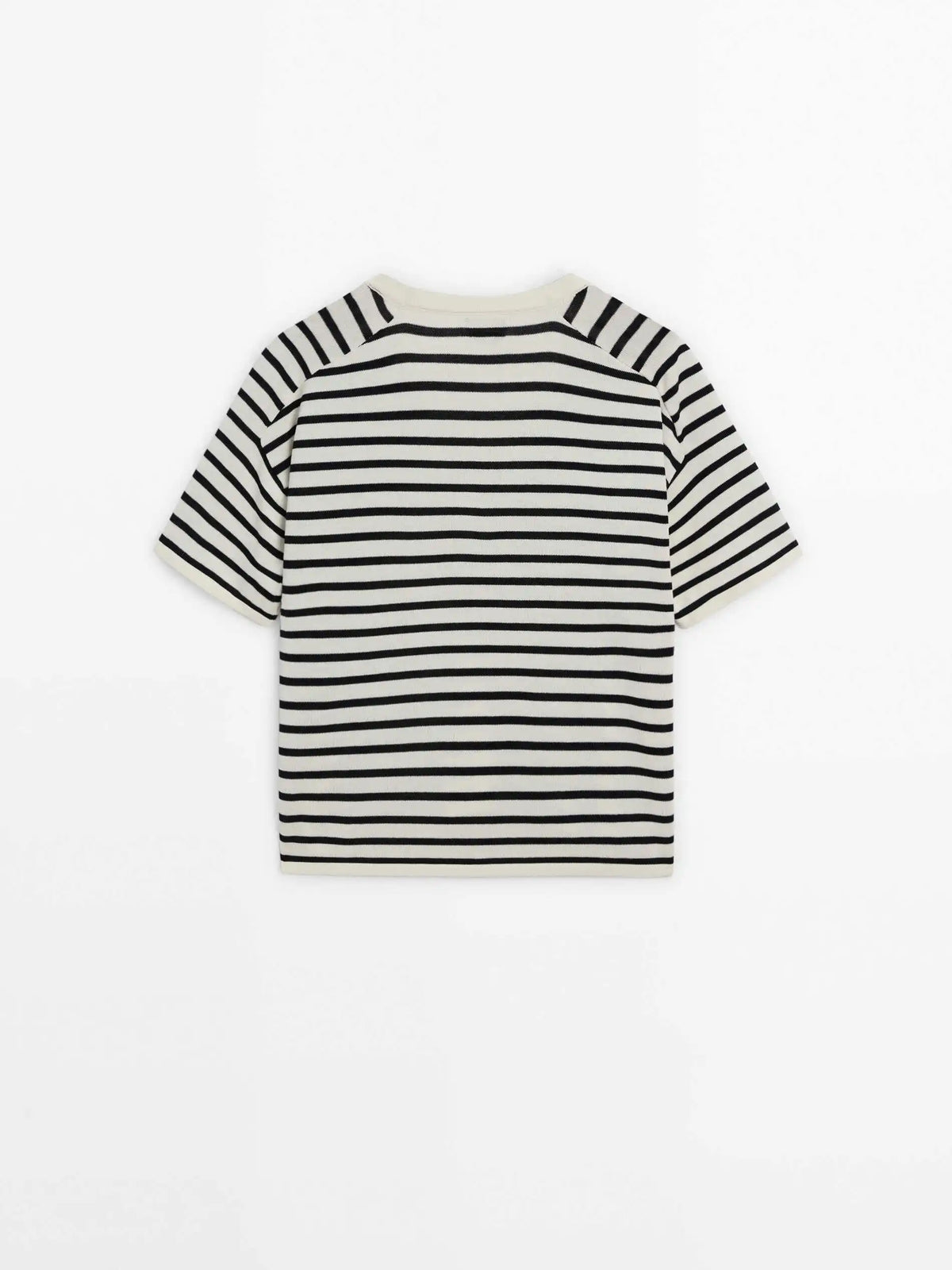 VILZSTUDIOS Casual Striped V-Neck Knit T-Shirt