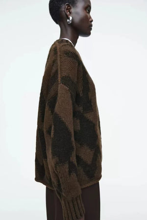VILZSTUDIOS Abstract Jacquard Knit Sweater