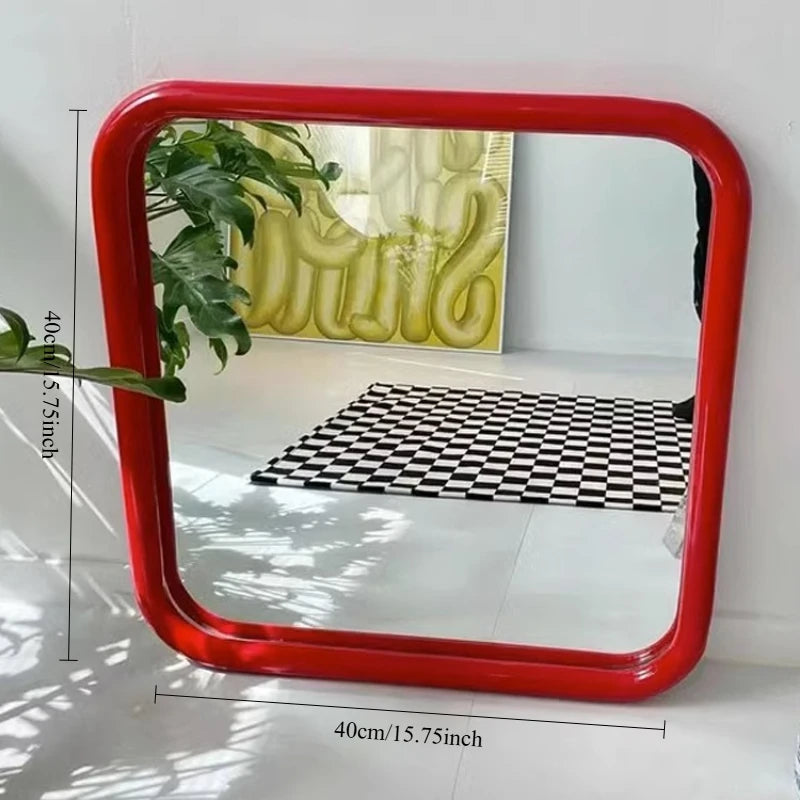 VILZSTUDIOS Decorative Wall Mirror Stainless Steel Framed Mirror Modern Wall Mounted Vanity Mirror for Bathroom