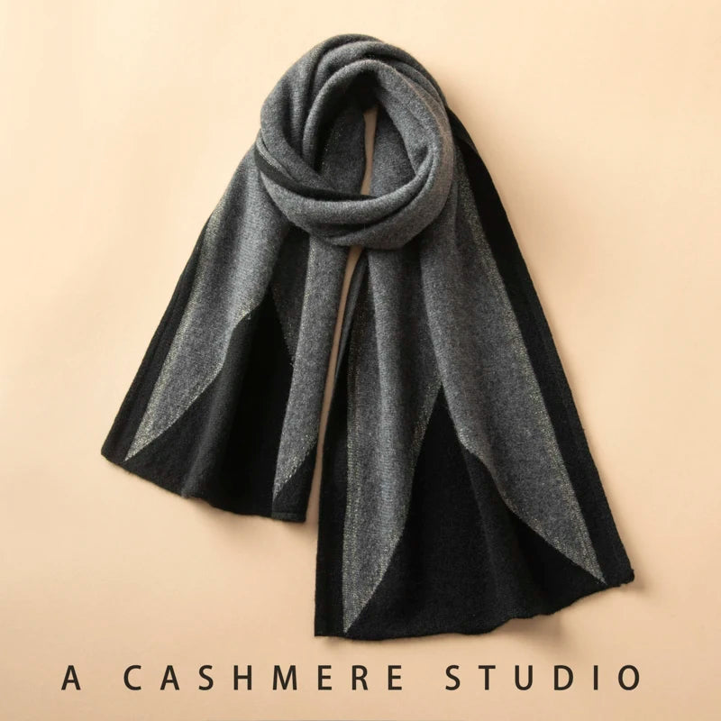 VILZSTUDIOS A-class High-quality 100% Cashmere New Cashmere Scarf 100% Knitted Warm Neck-Protecting High-end Fashion Wild Color in Winter.