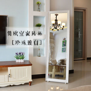VILZSTUDIOS Carved full-length dressing mirror home decor items whole body mirror large full size accesorios para cuarto interior furniture