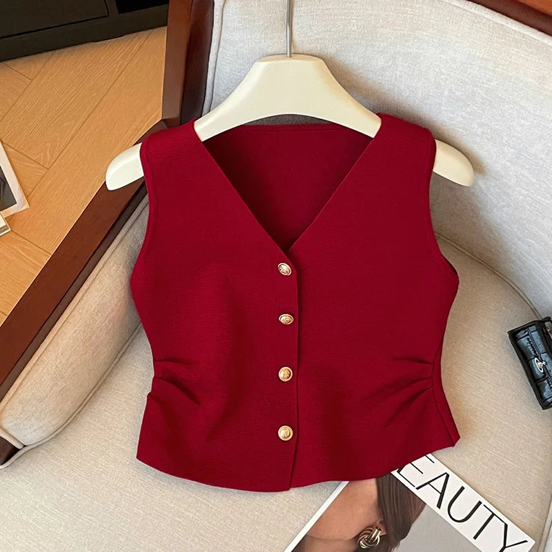 VILZSTUDIOS Chic Vintage V-Neck Vest