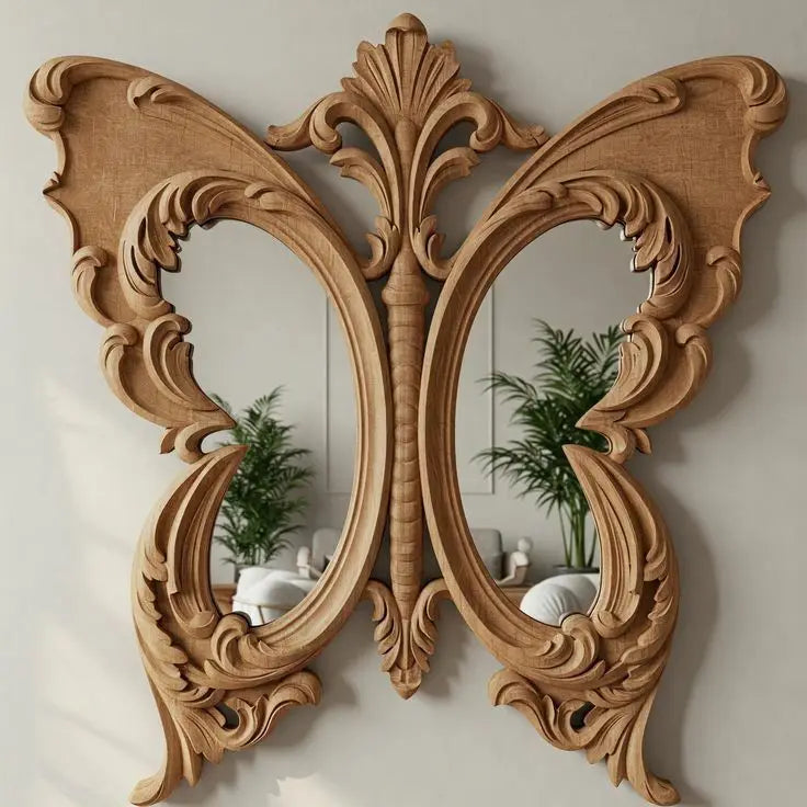 VILZSTUDIOS Irregular Big Decorative Mirrors Retro Luxury Bedroom Wall Make Up Mirror Vanity Aesthetic Girls Espelho Room Decoration
