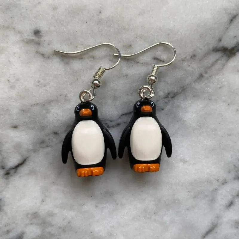 VILZSTUDIOS Cute Penguin Building Block Dangle Earring