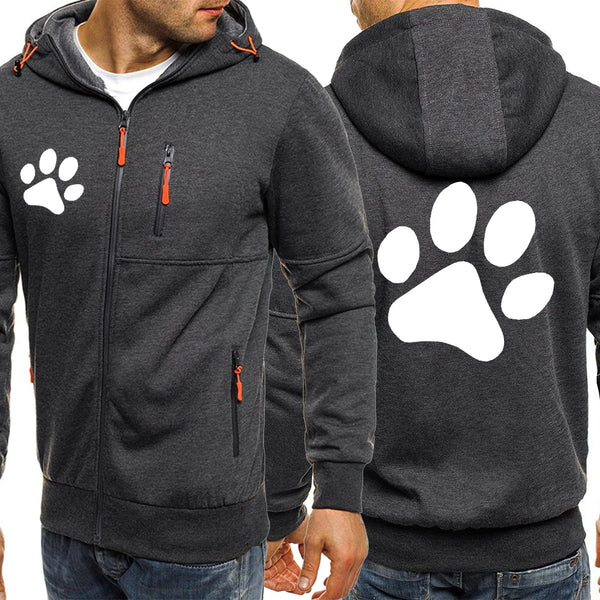 Cartoon Dog Paw Zip-Up Hoodie