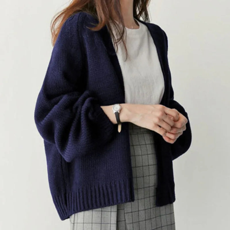 VILZSTUDIOS Chic Knitted Solid Cardigan