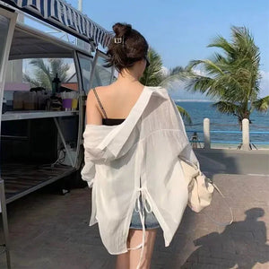 VILZSTUDIOS Lace-Up Beach Shirt