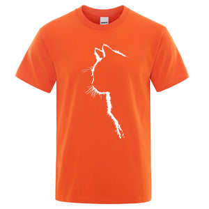 VILZSTUDIOS Shadow Printed Cat Cotton T-Shirt
