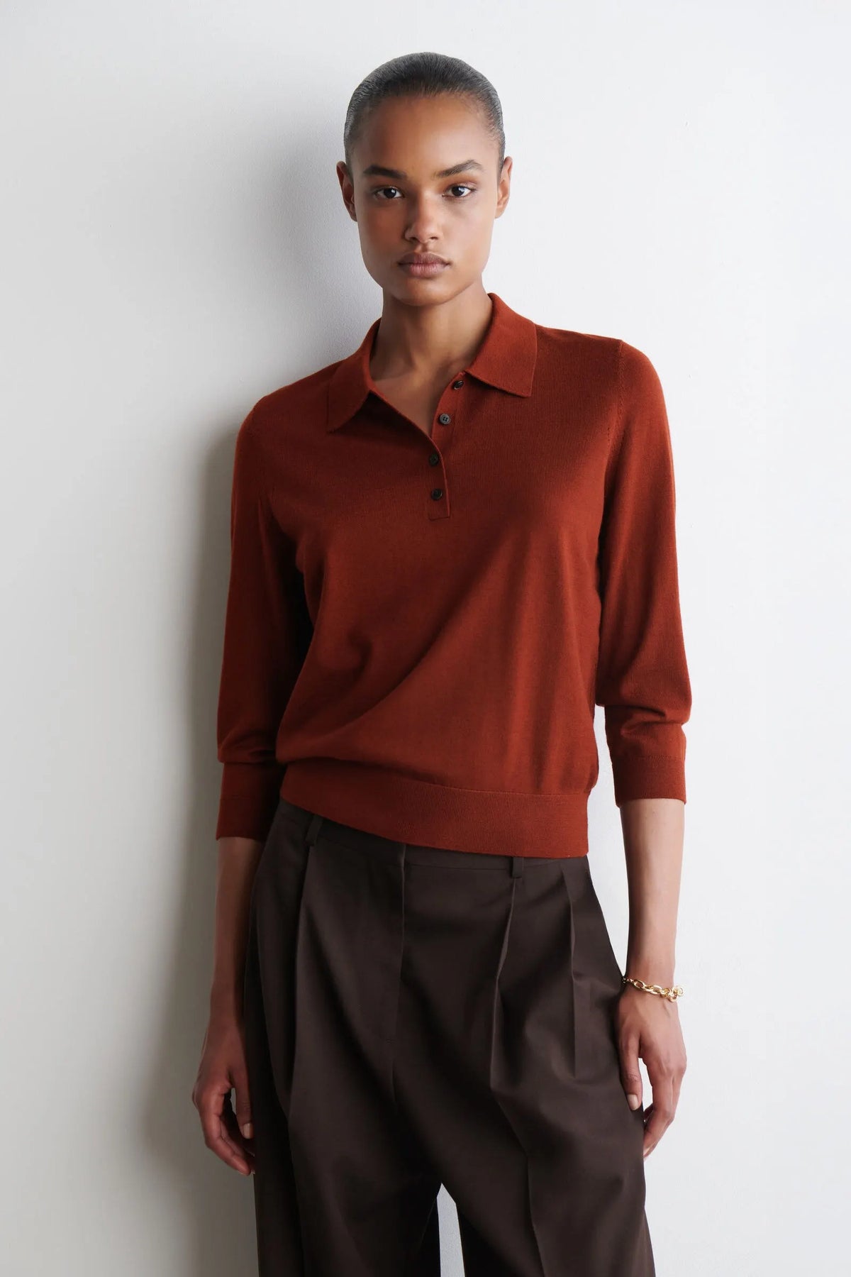 VILZSTUDIOS Basic Polo Collar Knitted Sweater