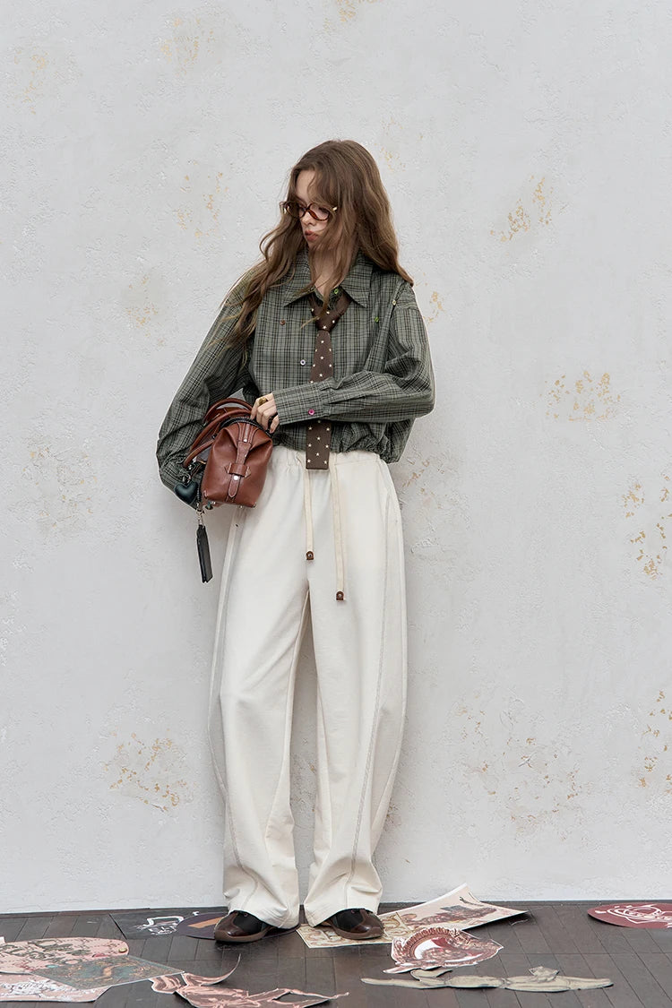 VILZSTUDIOS Stylish Loose Button Dots Shirt