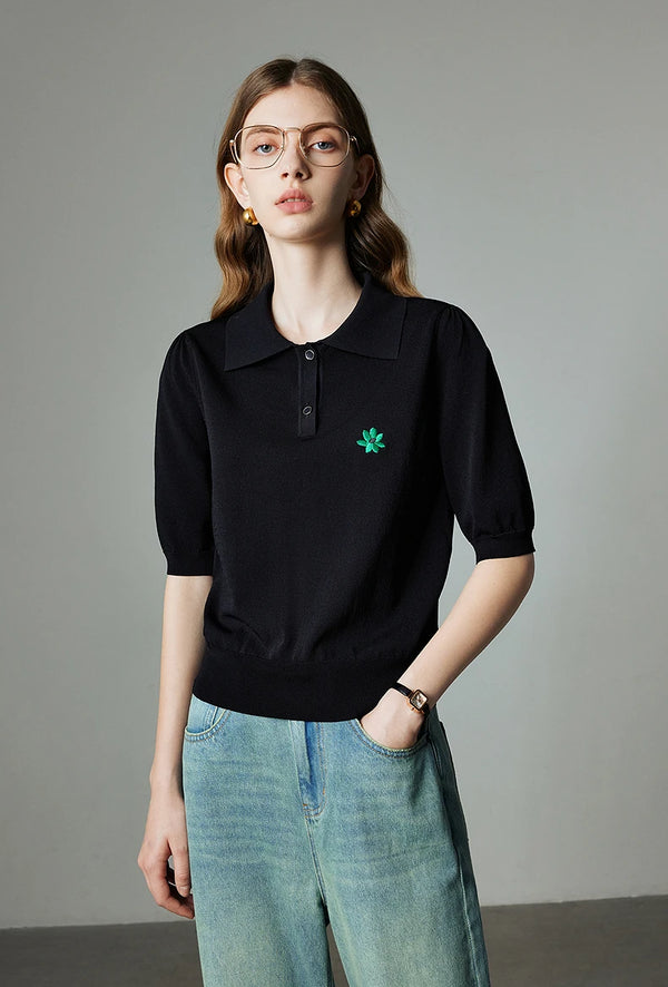 Chic Knitwear Summer Women Shirt