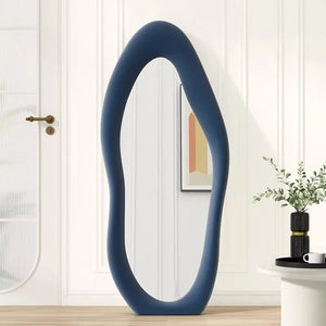 VILZSTUDIOS Full-length mirror Floor-to-ceiling Bedroom full-length mirror Special-shaped irregular cream ins wind fitting mirror