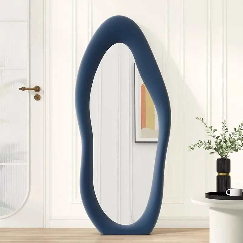 VILZSTUDIOS Full-length mirror Floor-to-ceiling Bedroom full-length mirror Special-shaped irregular cream ins wind fitting mirror